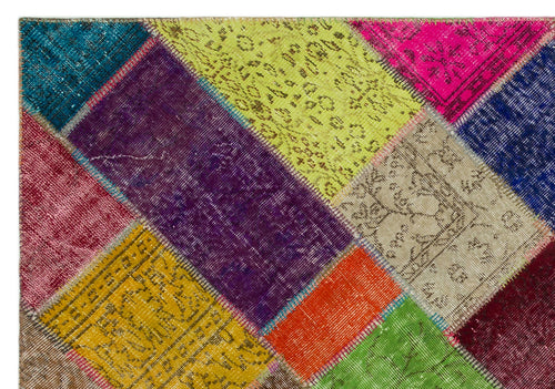 Iskece Bej Patchwork Yün El Dokuma Halısı 160 x 233 Apex Unique