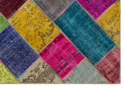 Iskece Bej Patchwork Yün El Dokuma Halısı 160 x 233 Apex Unique