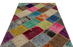 Iskece Bej Patchwork Yün El Dokuma Halısı 160 x 233 Apex Unique