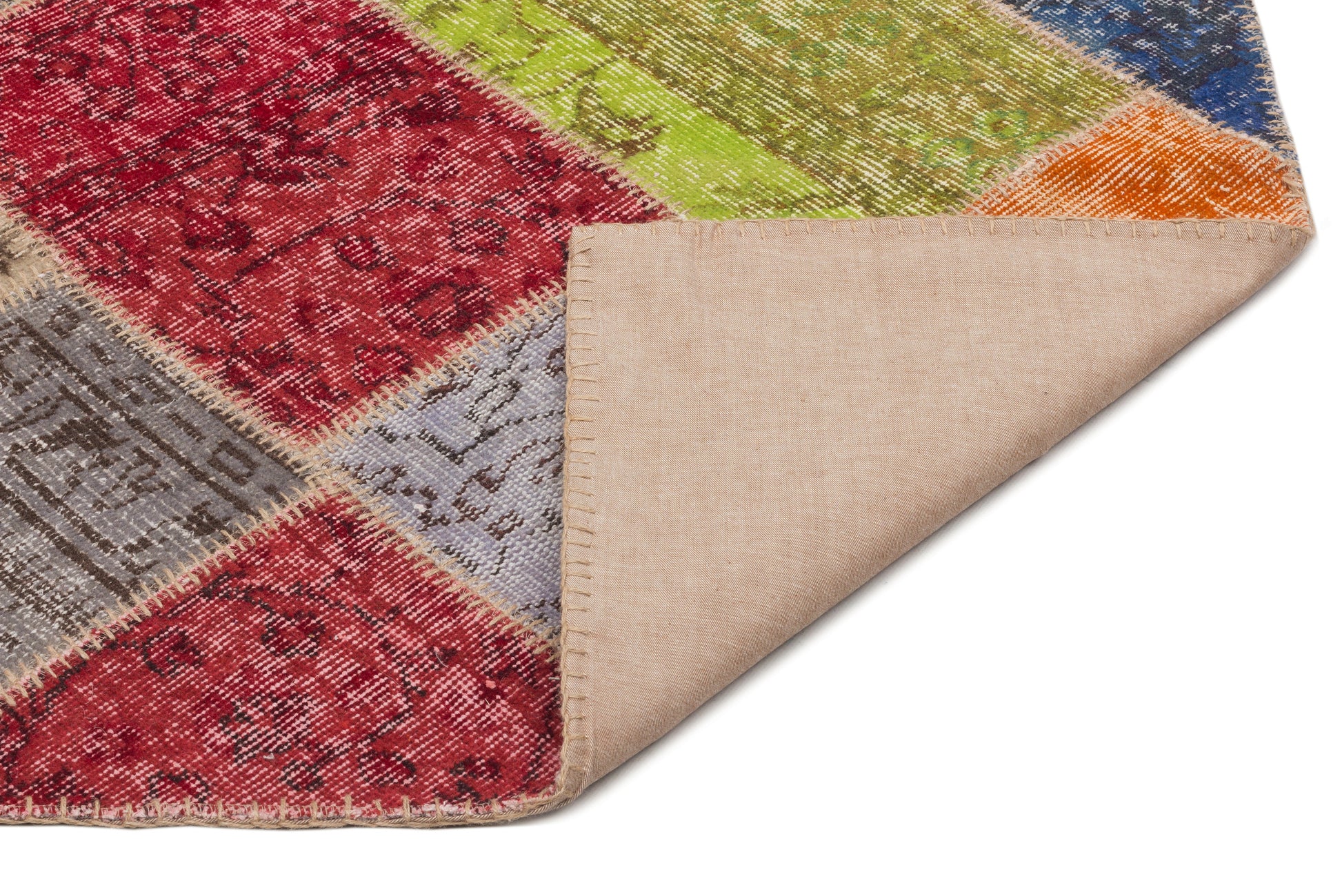 Iskece Bej Patchwork Yün El Dokuma Halısı 160 x 233 Apex Unique