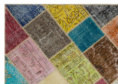 Iskece Bej Patchwork Yün El Dokuma Halısı 160 x 233 Apex Unique