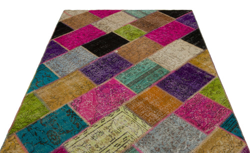 Iskece Bej Patchwork Yün El Dokuma Halısı 160 x 233 Apex Unique