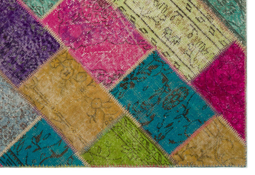 Iskece Bej Patchwork Yün El Dokuma Halısı 160 x 233 Apex Unique