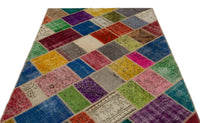 Pamuk Yün Geometrik Desenli Halı Eskitme 160x233 cm 21620