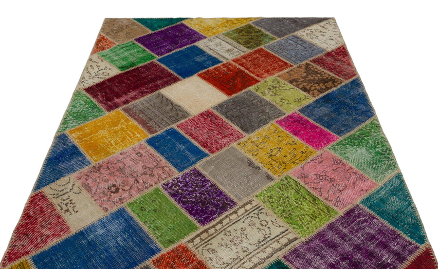 Bej Bohem Vintage Yün Halı 160x233