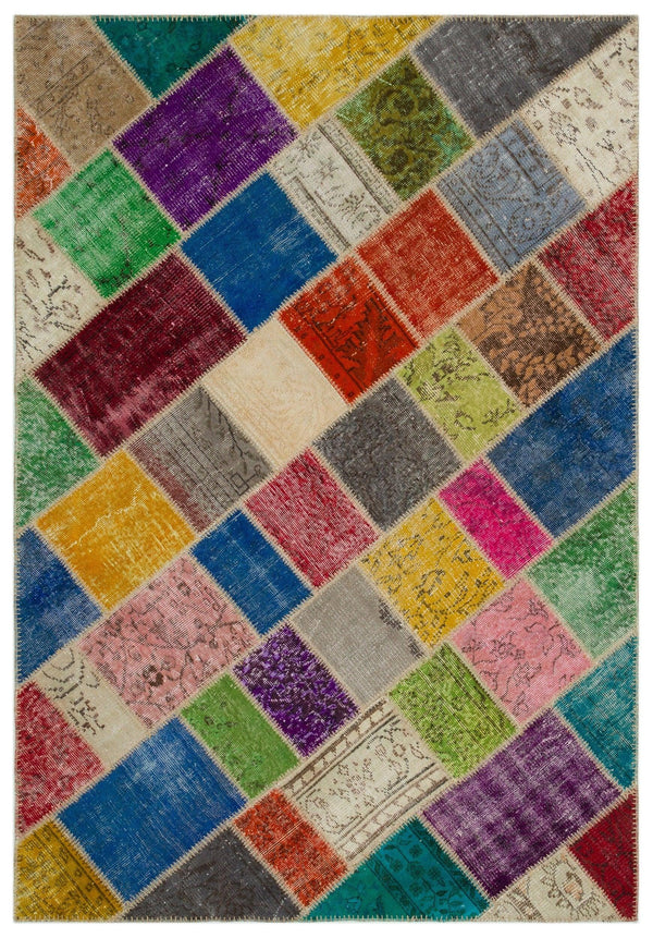 Bej Bohem Vintage Yün Halı 160x233