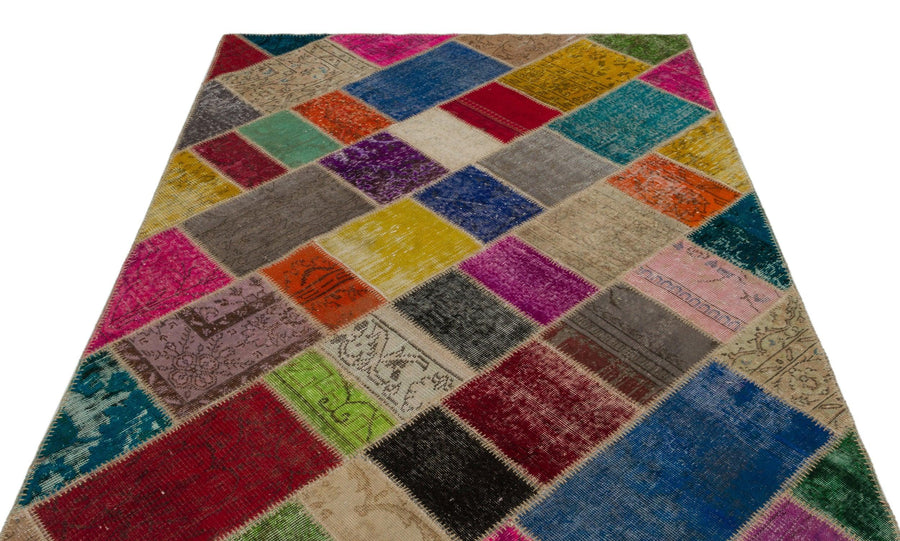 Bej Anadolu Bohem Geometrik Yün Halı 160x233 - Özel Seri