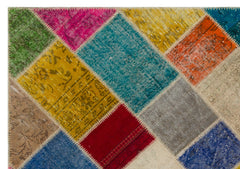 Iskece Bej Patchwork Yün El Dokuma Halısı 160 x 233 Apex Unique