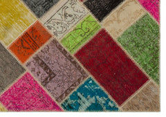 Iskece Bej Patchwork Yün El Dokuma Halısı 160 x 233 Apex Unique