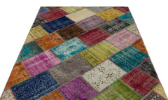 Iskece Bej Patchwork Yün El Dokuma Halısı 160 x 233 Apex Unique