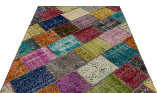 Iskece Bej Patchwork Yün El Dokuma Halısı 160 x 233 Apex Unique