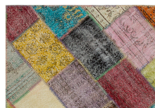 Iskece Bej Patchwork Yün El Dokuma Halısı 160 x 233 Apex Unique