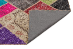 Iskece Bej Patchwork Yün El Dokuma Halısı 160 x 233 Apex Unique