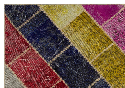 Iskece Bej Patchwork Yün El Dokuma Halısı 160 x 233 Apex Unique