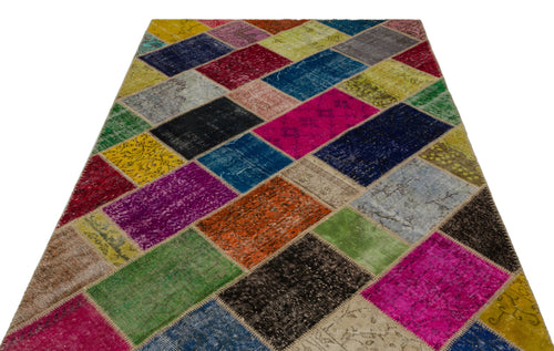 Iskece Bej Patchwork Yün El Dokuma Halısı 160 x 233 Apex Unique