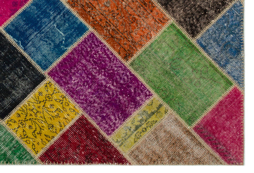 Iskece Bej Patchwork Yün El Dokuma Halısı 160 x 233 Apex Unique