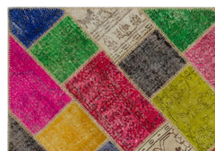 Iskece Bej Patchwork Yün El Dokuma Halısı 160 x 233 Apex Unique