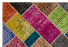 Iskece Bej Patchwork Yün El Dokuma Halısı 160 x 233 Apex Unique