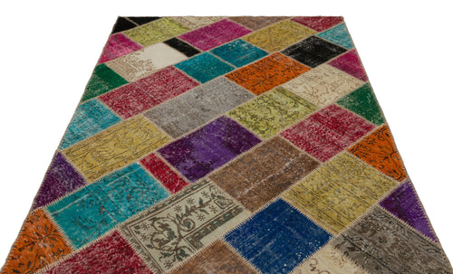 Iskece Bej Patchwork Yün El Dokuma Halısı 160 x 233 Apex Unique