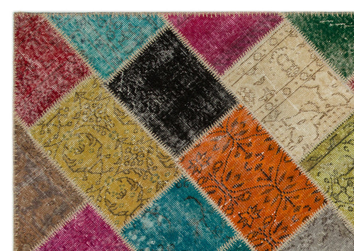 Iskece Bej Patchwork Yün El Dokuma Halısı 160 x 233 Apex Unique