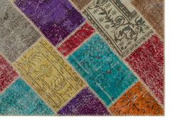 Iskece Bej Patchwork Yün El Dokuma Halısı 160 x 233 Apex Unique