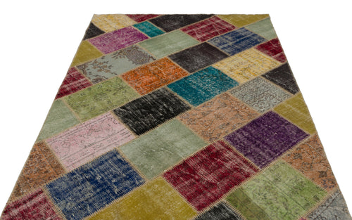 Iskece Bej Patchwork Yün El Dokuma Halısı 160 x 233 Apex Unique