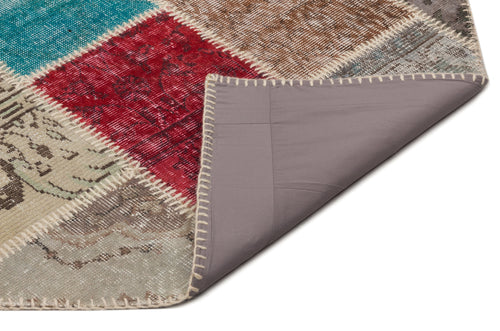 Iskece Bej Patchwork Yün El Dokuma Halısı 160 x 233 Apex Unique