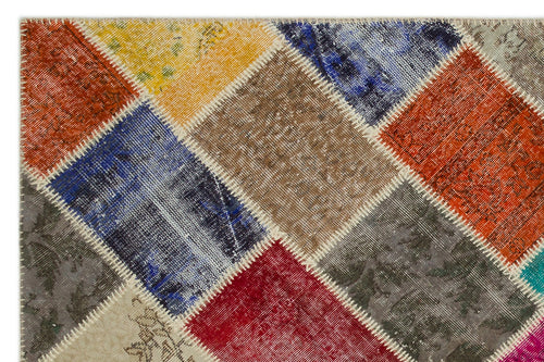 Iskece Bej Patchwork Yün El Dokuma Halısı 160 x 233 Apex Unique