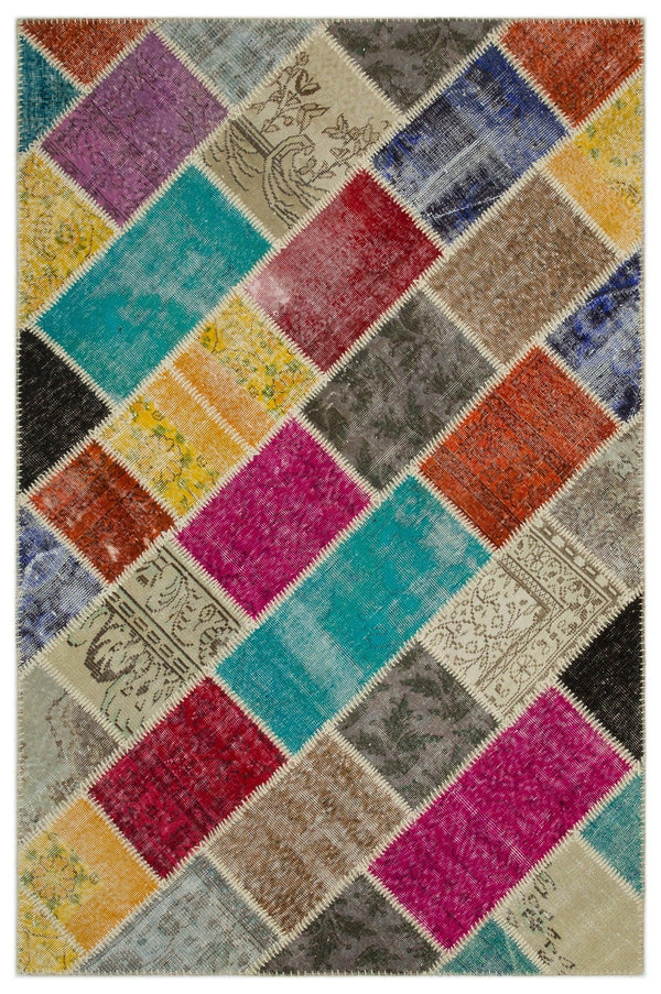 Bej Modern Vintage Yün Halı 160x233