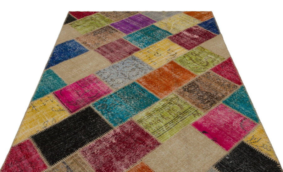 Bej Modern Vintage Yün Halı 160x233