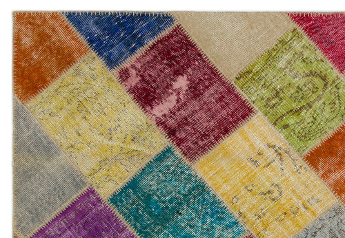 Iskece Bej Patchwork Yün El Dokuma Halısı 160 x 233 Apex Unique