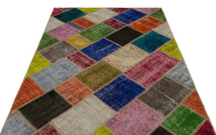 Iskece Bej Patchwork Yün El Dokuma Halısı 160 x 233 Apex Unique