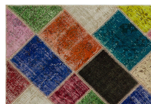 Iskece Bej Patchwork Yün El Dokuma Halısı 160 x 233 Apex Unique