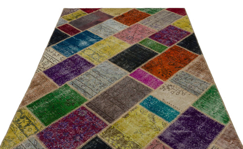 Iskece Bej Patchwork Yün El Dokuma Halısı 160 x 233 Apex Unique