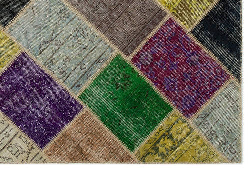 Iskece Bej Patchwork Yün El Dokuma Halısı 160 x 233 Apex Unique