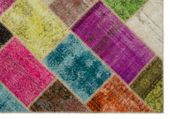 Iskece Bej Patchwork Yün El Dokuma Halısı 160 x 233 Apex Unique