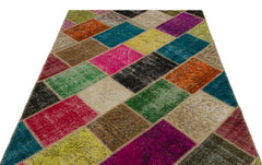 Iskece Bej Patchwork Yün El Dokuma Halısı 160 x 233 Apex Unique