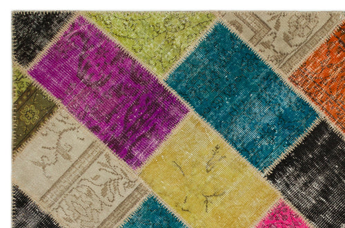 Iskece Bej Patchwork Yün El Dokuma Halısı 160 x 233 Apex Unique