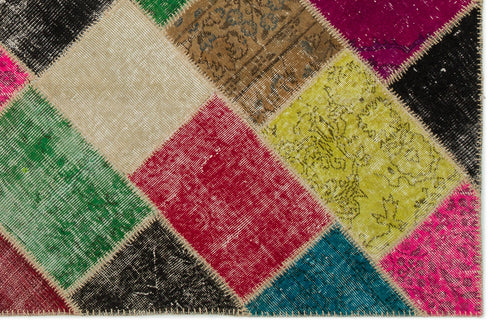 Iskece Bej Patchwork Yün El Dokuma Halısı 160 x 233 Apex Unique