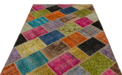 Iskece Bej Patchwork Yün El Dokuma Halısı 160 x 233 Apex Unique