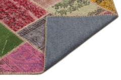 Iskece Bej Patchwork Yün El Dokuma Halısı 160 x 233 Apex Unique