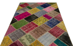 Iskece Bej Patchwork Yün El Dokuma Halısı 160 x 233 Apex Unique