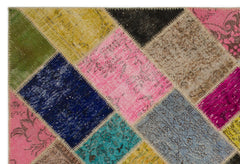 Iskece Bej Patchwork Yün El Dokuma Halısı 160 x 233 Apex Unique