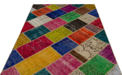 Iskece Bej Patchwork Yün El Dokuma Halısı 160 x 233 Apex Unique