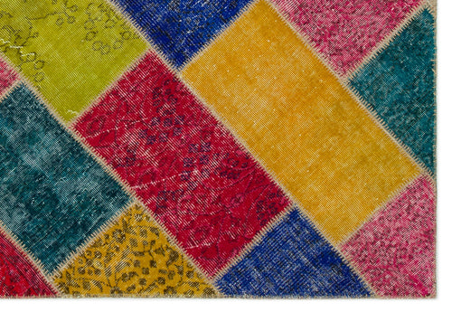 Iskece Bej Patchwork Yün El Dokuma Halısı 160 x 233 Apex Unique