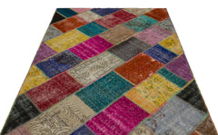 Iskece Bej Patchwork Yün El Dokuma Halısı 160 x 233 Apex Unique