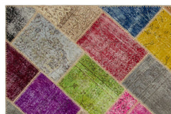 Iskece Bej Patchwork Yün El Dokuma Halısı 160 x 233 Apex Unique