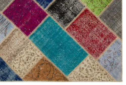 Iskece Bej Patchwork Yün El Dokuma Halısı 160 x 233 Apex Unique