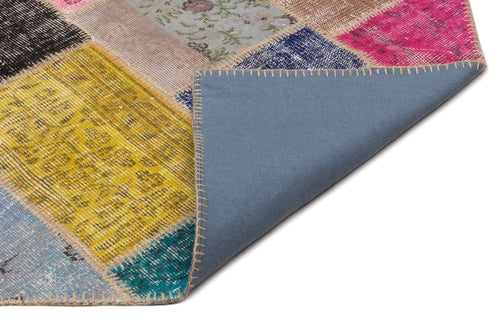 Iskece Bej Patchwork Yün El Dokuma Halısı 160 x 233 Apex Unique