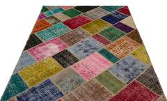 Iskece Bej Patchwork Yün El Dokuma Halısı 160 x 233 Apex Unique